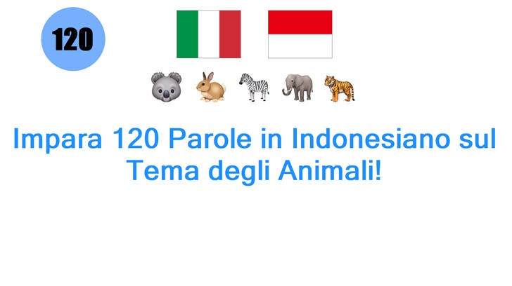 Impara 120 Parole in Indonesiano sul Tema degli Animali!